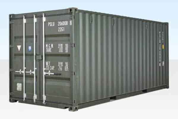 20ft Dark Green Shipping Container – One Trip ISO Standard | Wind & Watertight Storage