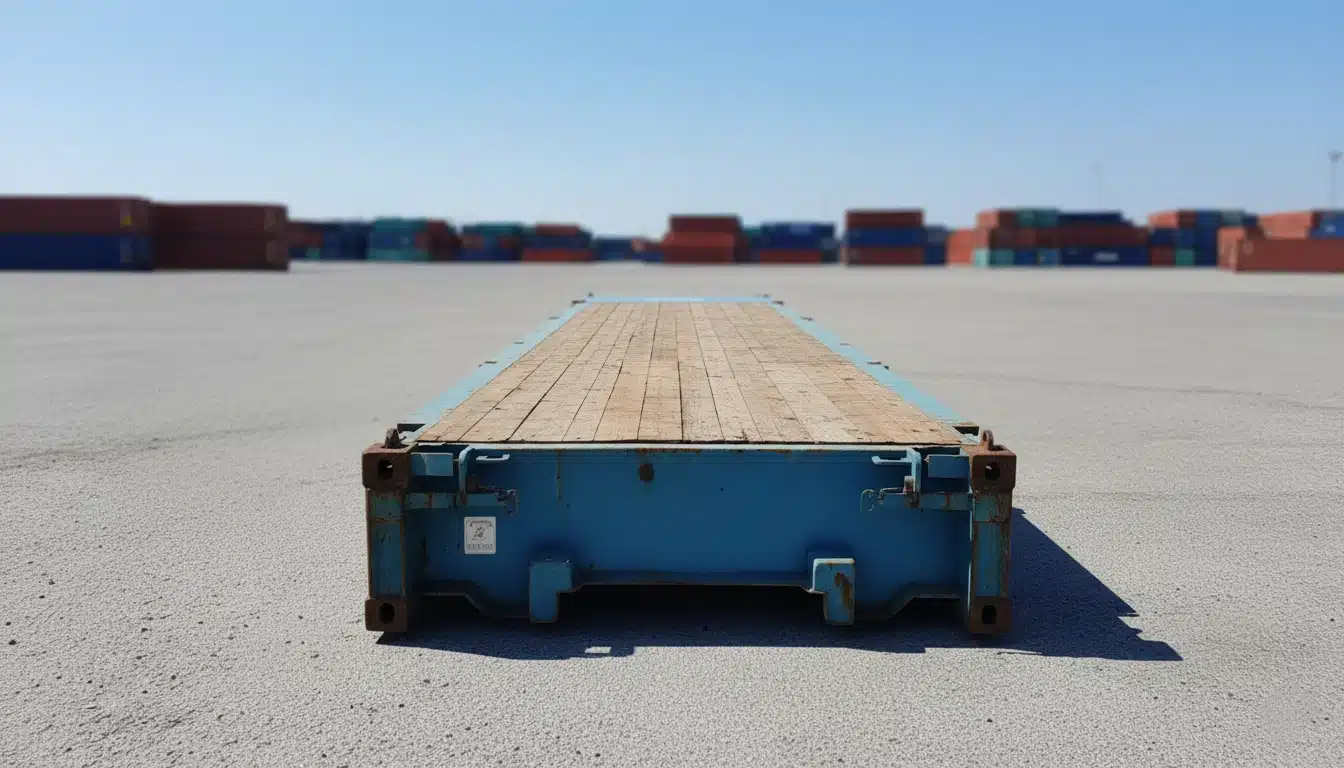 40ft Used Flat Rack Shipping Container for Sale - Image 2