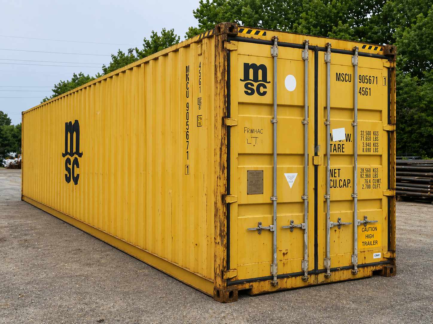 40ft HC Used Wind and Watertight Shipping Container – Yellow or Green - Image 2