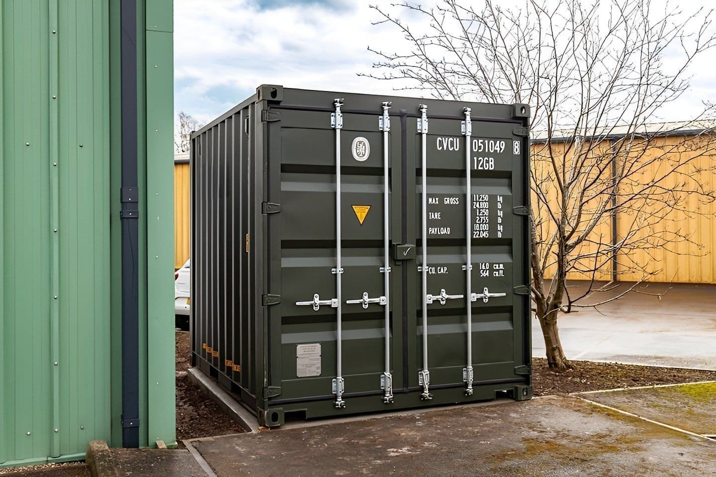 Heavy-Duty 10ft x 8ft One-Trip Green Steel Shipping Container - Image 7