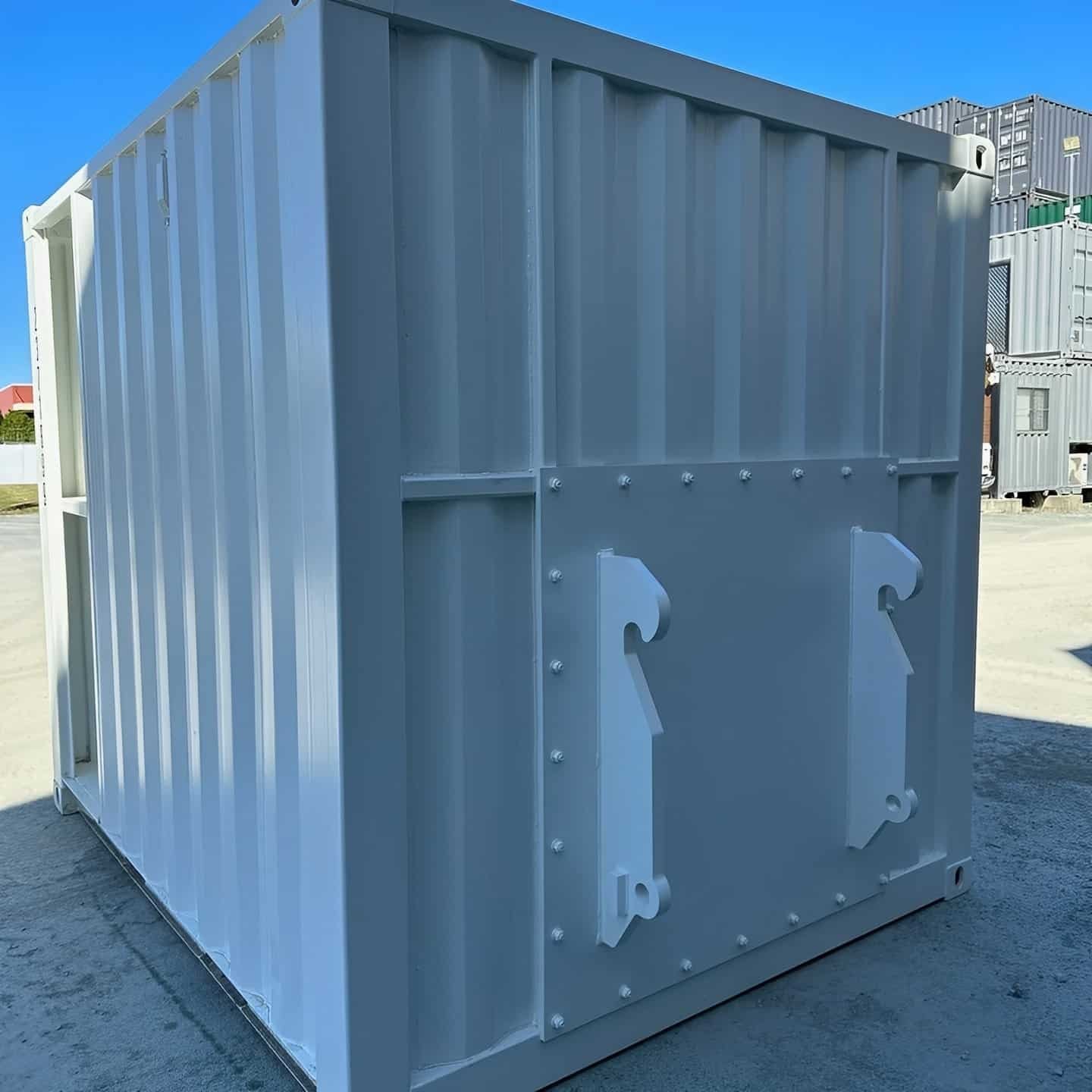 White Modified 10ft Shipping Container with AC - Image 2